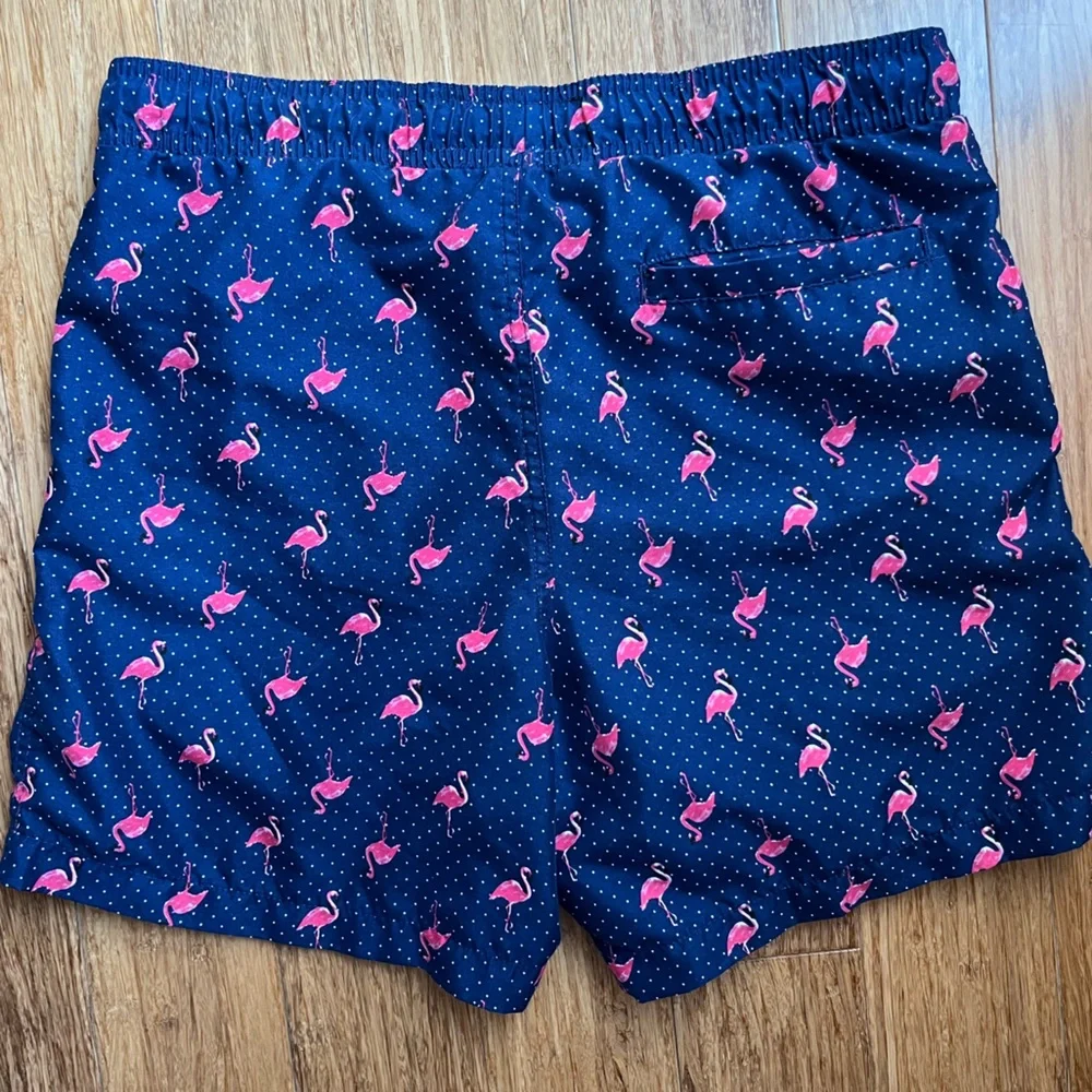 Surf Society Swim Trunks Size Medium blue pink Flamingo